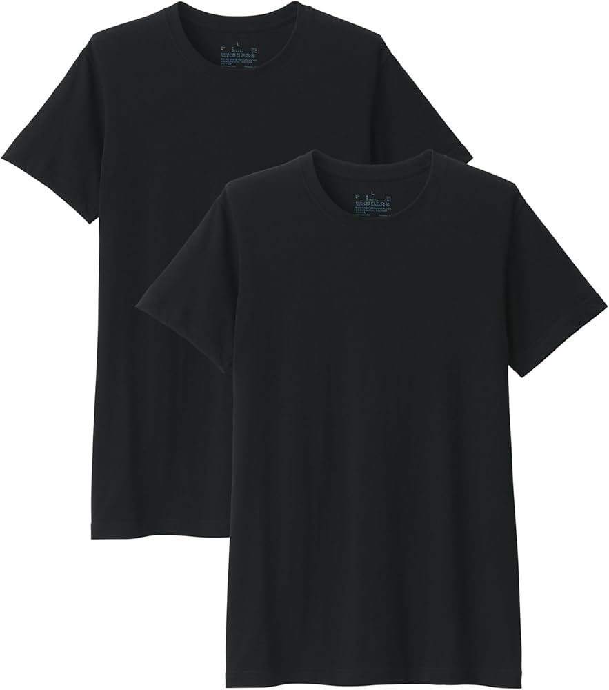 Amazon.co.jp: 無印良品 紳士 脇に縫い目のない 2枚組 クルーネック