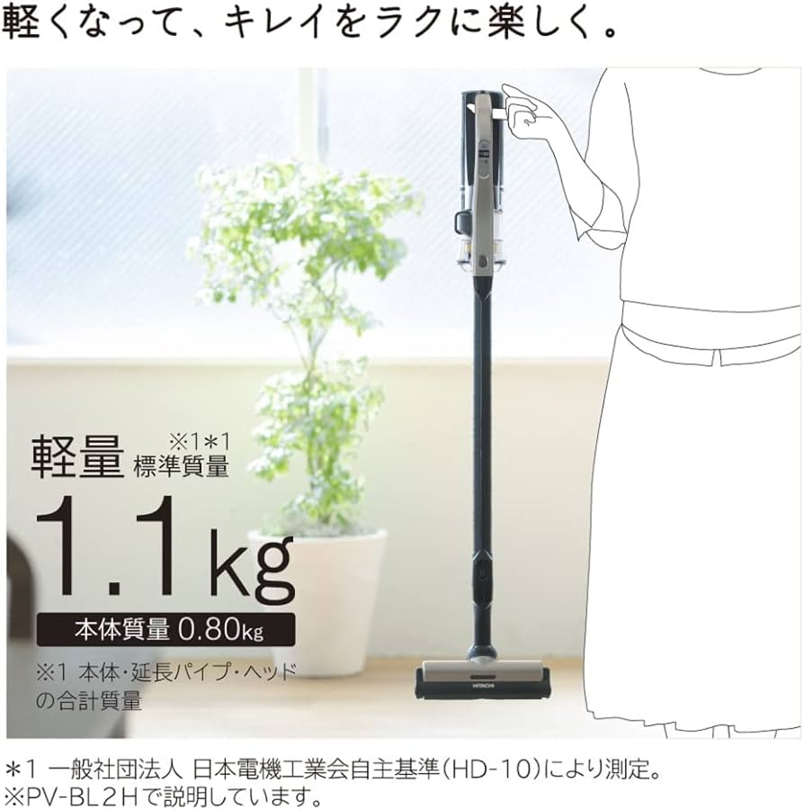 Amazon | 日立 掃除機 ラクかる コードレス スティッククリーナー PV