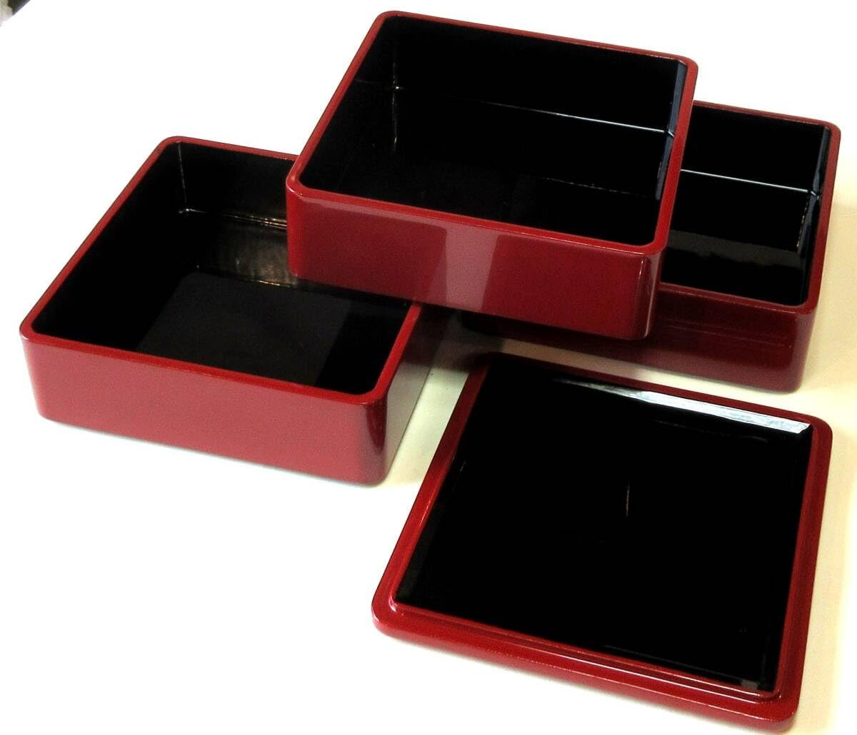 ビスケット 会津塗り 天然木 三段重箱 蔵漆JAPAN 木製本漆塗 三