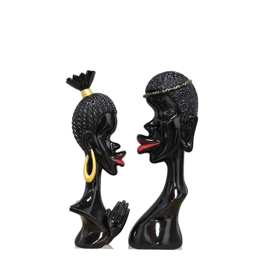 1626❣️アフリカ 民族 オブジェ 像 2体 セット 1626❣️アフリカ 民族