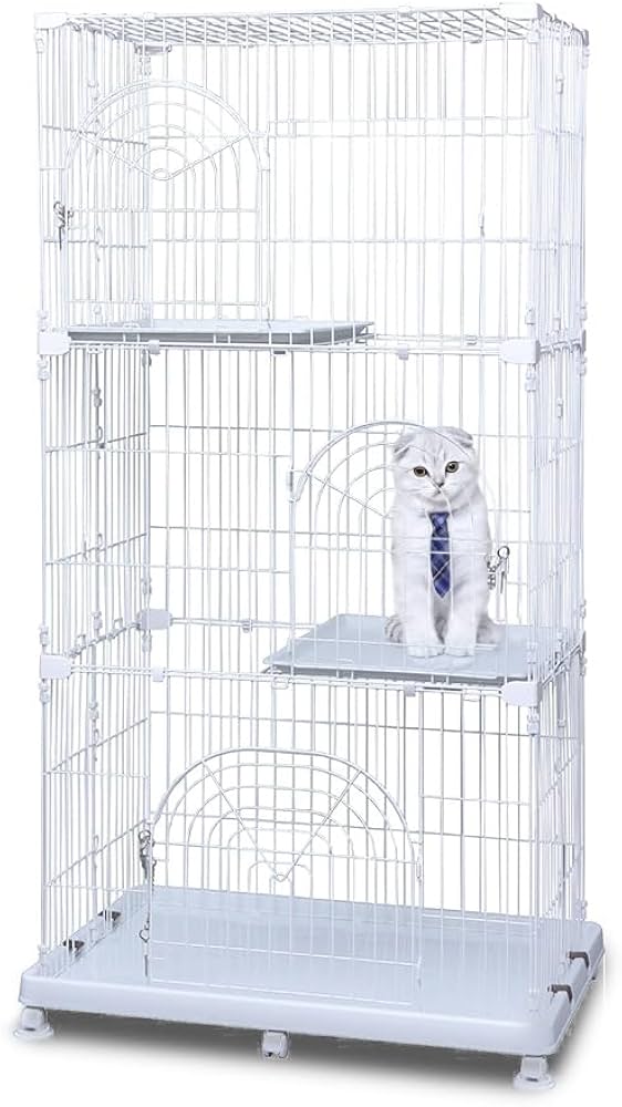 Amazon | アイリスオーヤマ 猫 ケージ オリジナルペットケージ 3段