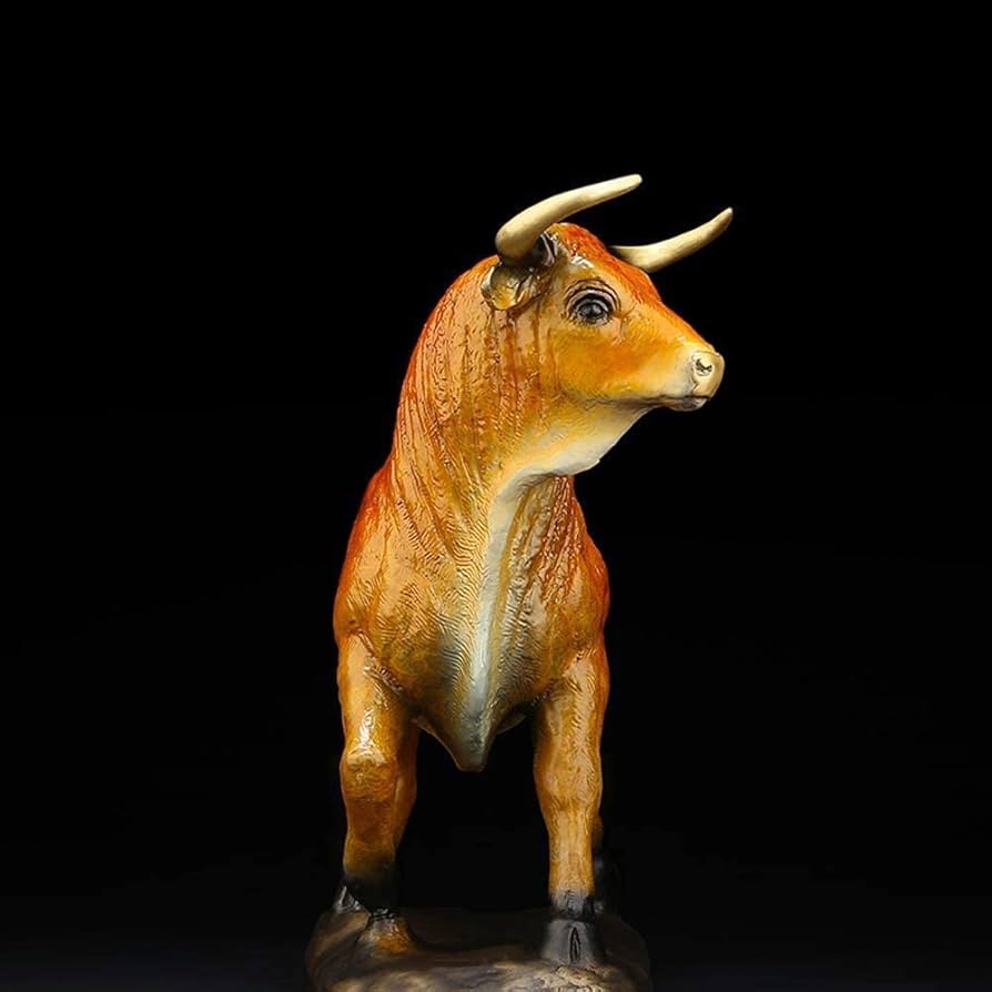 Amazon.co.jp: 中国のチベット牛の大きな像、富と権力のための真鍮の雄