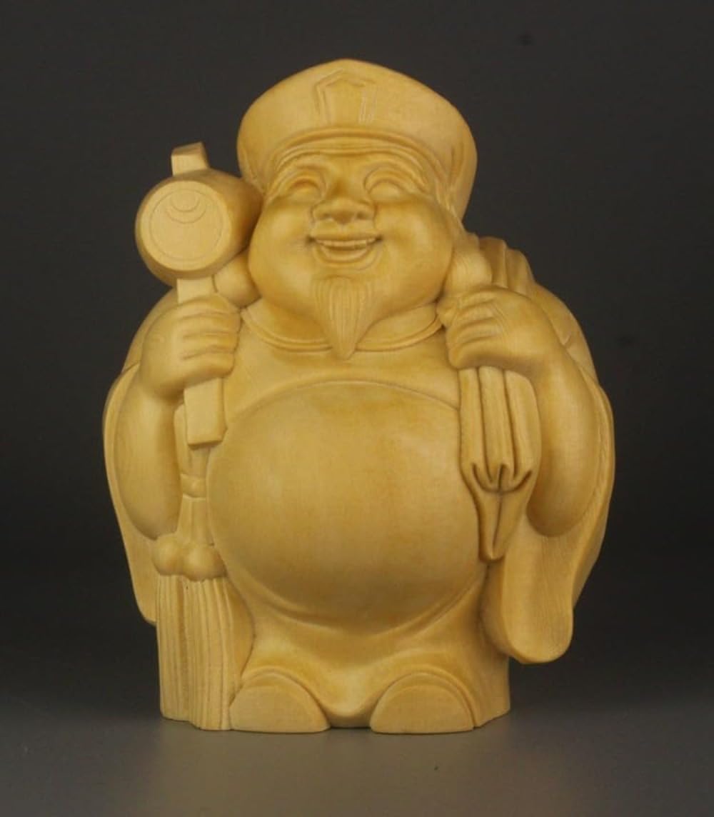 恵比寿様大黒様 根付 七福神 木彫