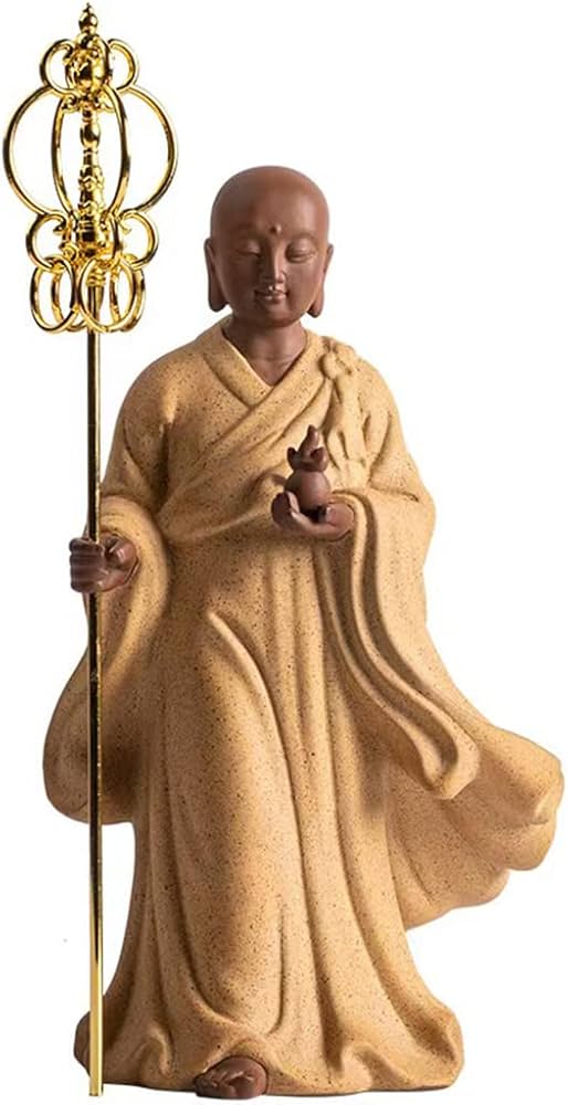 Amazon｜地蔵王菩薩 地蔵王 仏像 置物 彫刻仏像 錫杖を持つ 守り 開運