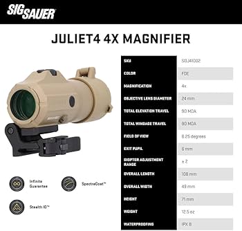 Amazon.com: SIG SAUER JULIET4 4X Magnifier | Durable Compact