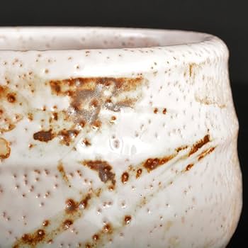 人間国宝 荒川豊蔵作 志野焼 絵志野 茶碗 仕覆付 共箱二