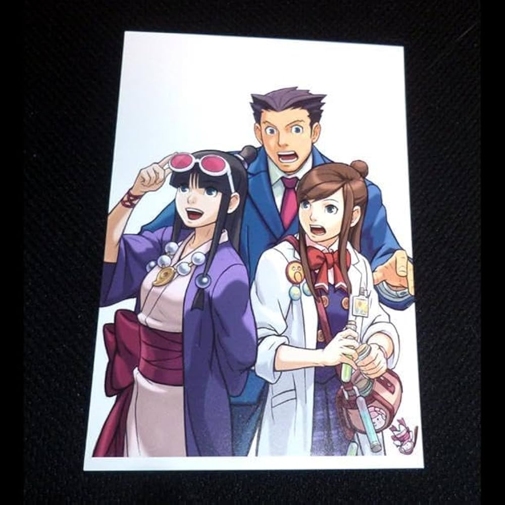 Amazon | 逆転裁判 成歩堂龍一 綾里真宵 宝月茜 ポストカード PD