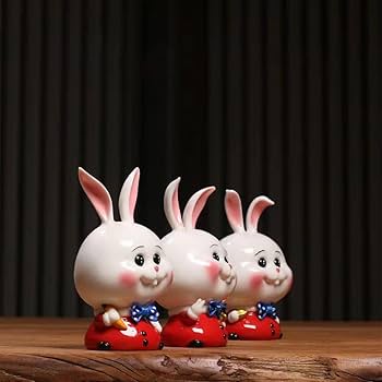 Amazon.co.jp: 紳士的 笑えうさぎ 面白い 癒し開運 置物 卓上小物 約8