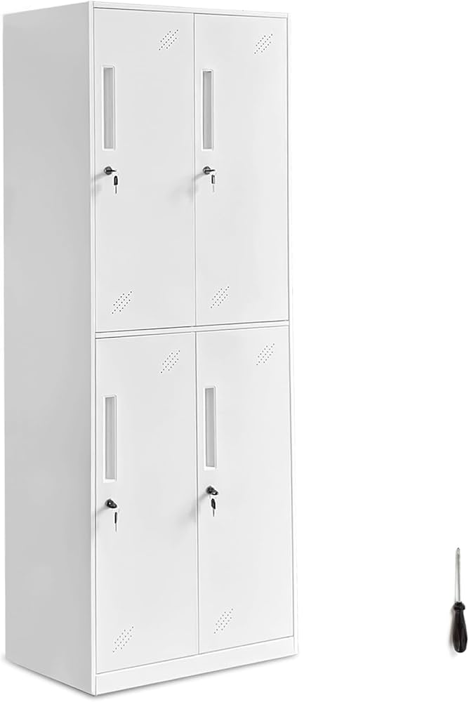 Amazon.co.jp: ロッカー 鍵付き 収納 4人用 オフィス用品 スチール 省