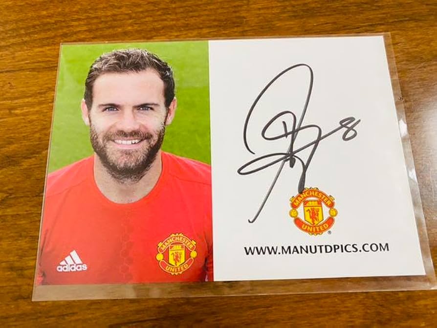 直筆サイン入り写真 フアン・マタ マンチェスター・ユナイテッドFC