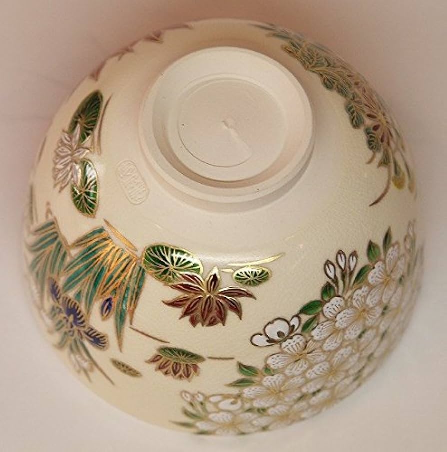 Amazon | 抹茶茶碗 清閑寺窯 杉田祥平作 色絵雲錦四季草花画茶碗