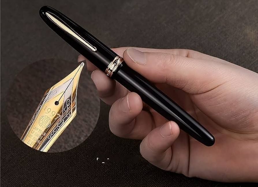 Amazon.co.jp: ペン 樹脂 軽い 高級 14K ゴールド ペン先 ペン 男女