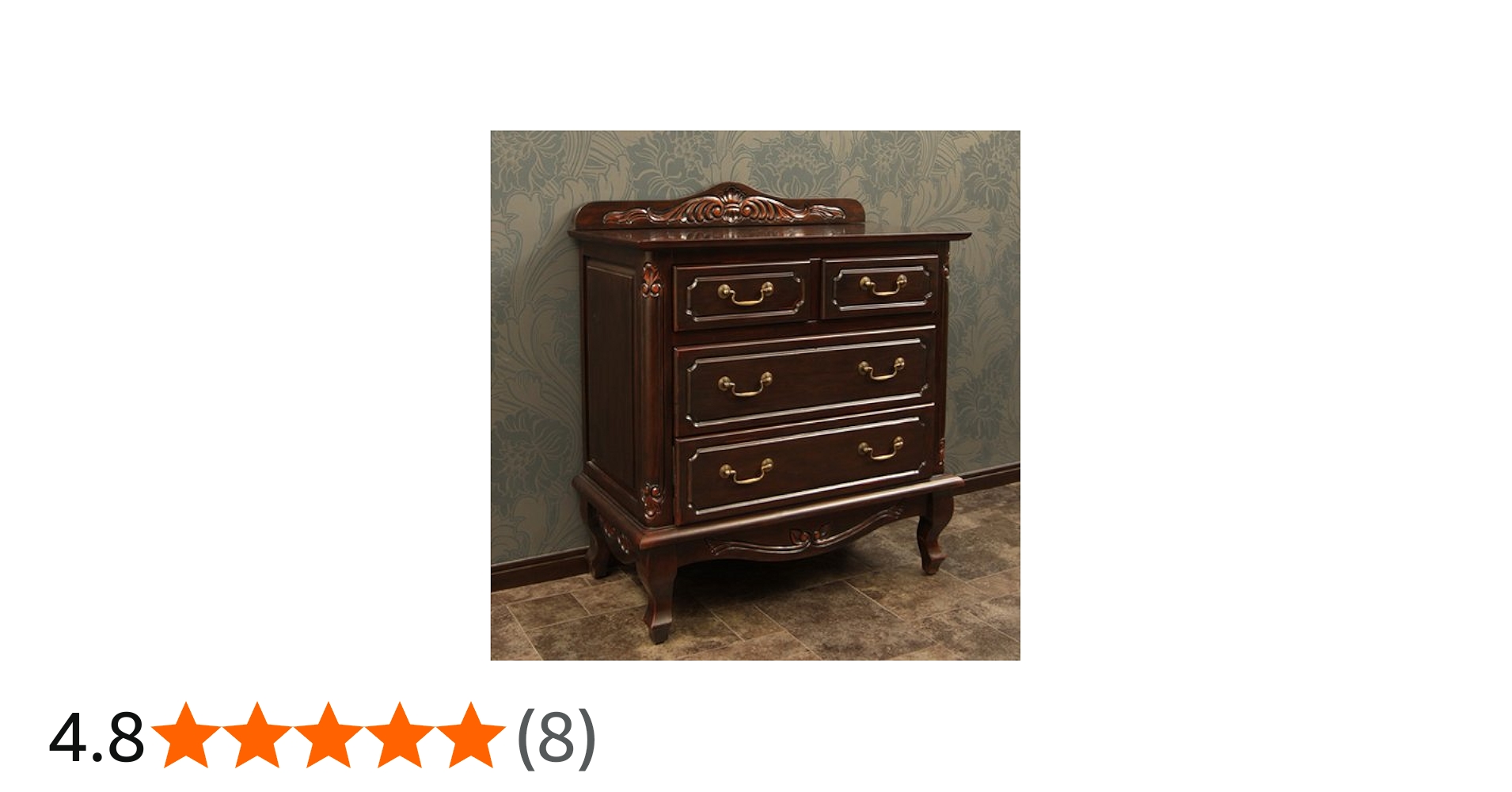 アンティーク調和風木製箪笥 引き出し3つ ダークブラウン アンティーク