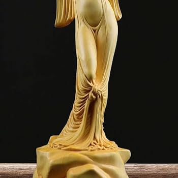 Amazon.co.jp: 美少女像 木彫り裸婦像 木製彫刻 ツゲ 女神 ヌード