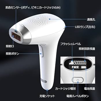 Amazon | COSBEAUTY 脱毛器 光美容器 【コードレス式+自動肌色認識+