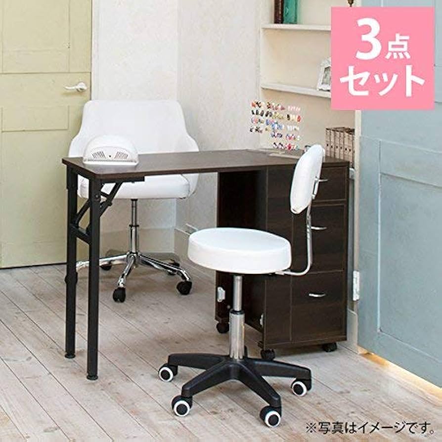 Amazon.co.jp: 収納 キャスター付折りたたみテーブル3点セット