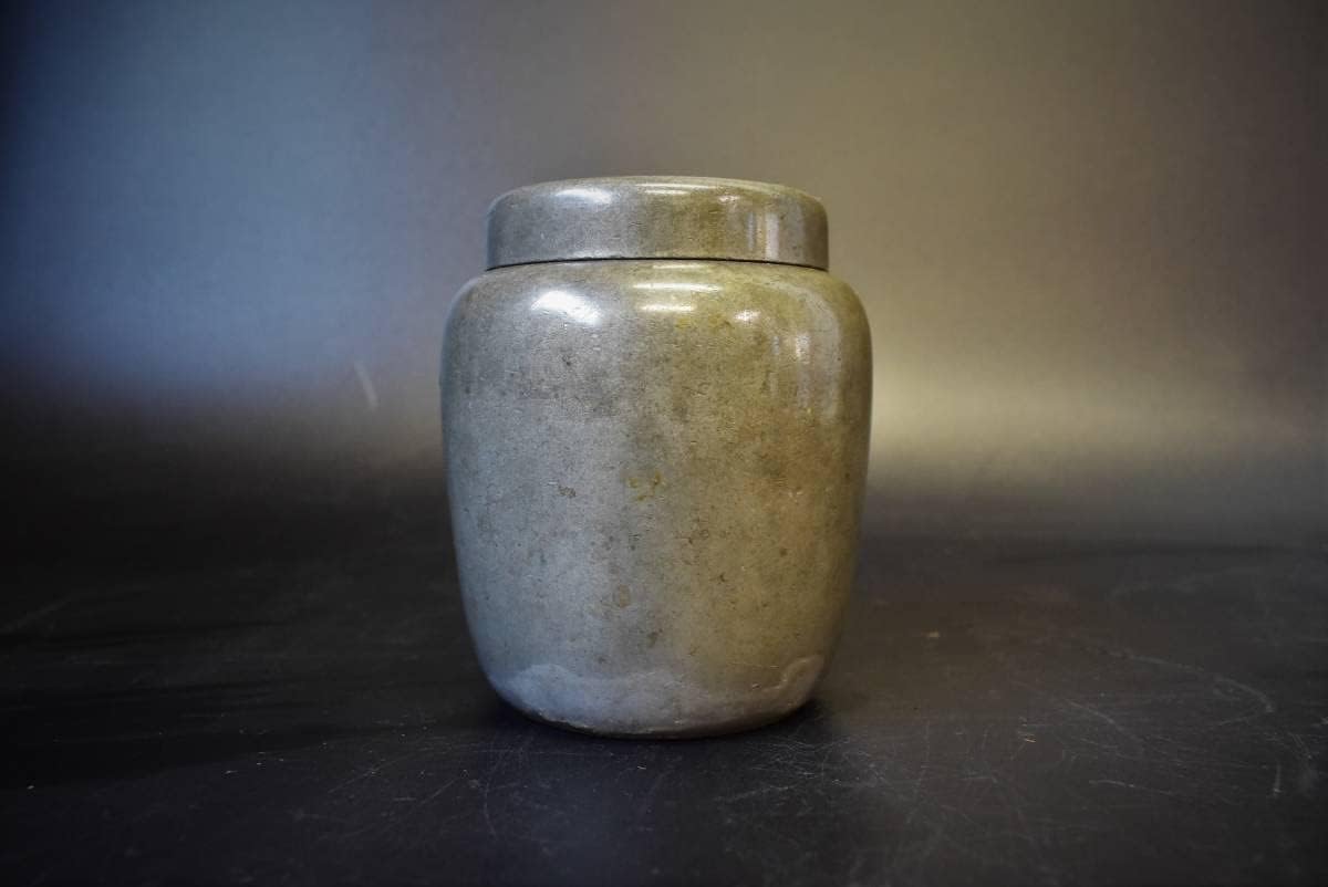 御錫屋天下一美作守款 一刀老人彫 古錫 茶壷18.5cm 茶心壺 茶入