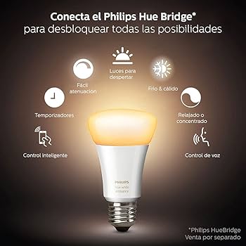 Philips Hue White Ambiance Smart Bulb Starter Kit (4 A19 Bulbs and