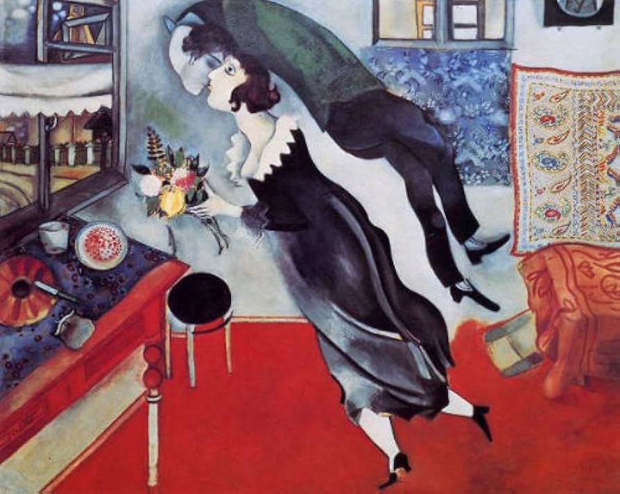 シャガール 油彩画 開かれた窓 F10 複製 シャガール 油彩画 開かれた窓