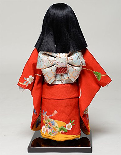Amazon | 【座り市松】【市松人形】12号市松人形：正絹京染手縫衣裳