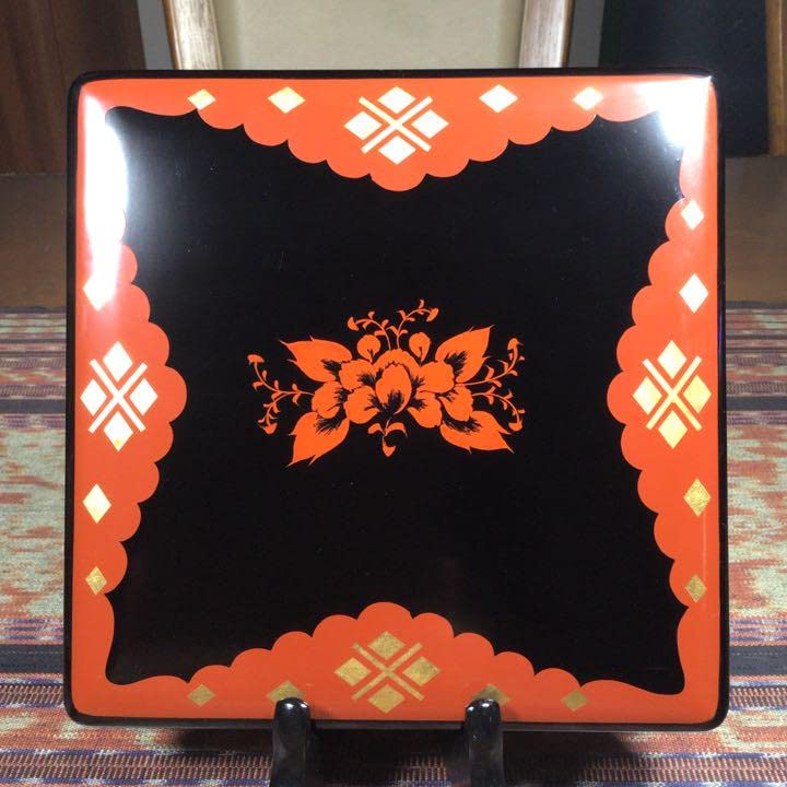 岩手県 丸三漆器 秀衡塗 三重箱 6.5寸 牡丹 岩手県 丸三漆器 秀衡塗