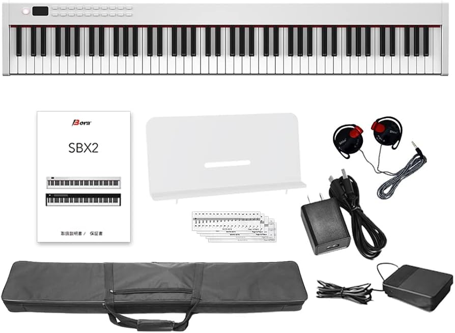 Amazon | BORA 電子ピアノ 88鍵盤 キーボード スリムボディ 充電可能