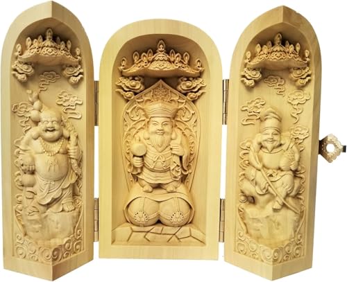 三面大黒天 木彫 彩色 仏像 木造 古美術 七福神 商売繁盛 宝珠 打ち出