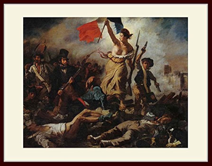 ドラクロワ 「民衆を導く自由の女神」 複製ポスター 額付 メディウム