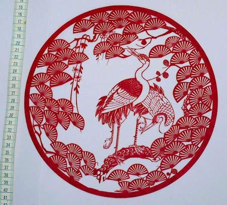 Amazon | 切り絵 (鶴) 中国民間芸術切り紙細工 | 民芸品 | おもちゃ