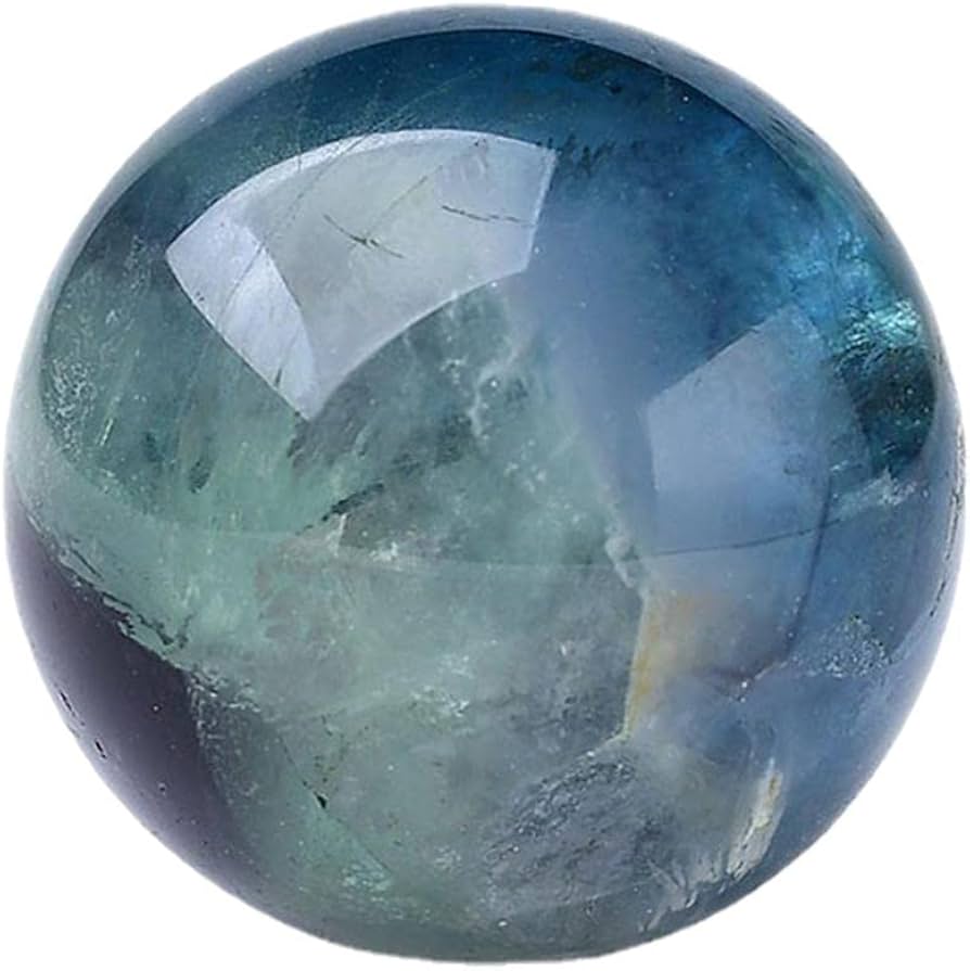 Amazon.co.jp: Almencla 占いのための水晶玉自然彫刻置物蛍石球