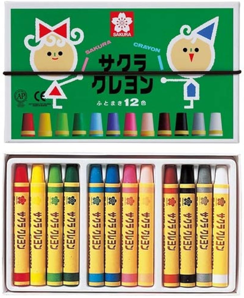 Amazon.co.jp: サクラクレパス クレヨン 太巻 12色 (ゴム紐付) LY12R 2