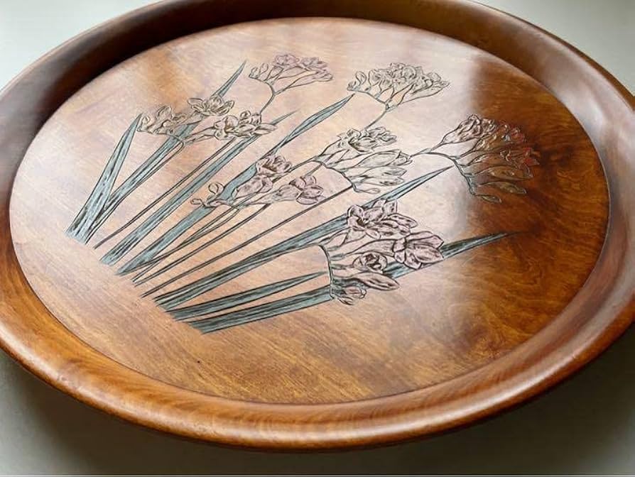 讃岐漆器香川伝統工芸 讃岐彫木彫漆芸家篠原如雪作丸器取込盆蕎麦捏鉢