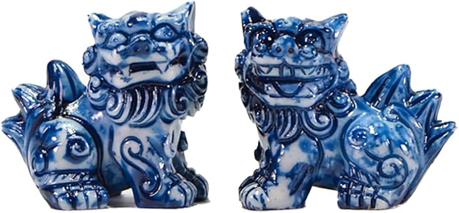 中国 清時代 洋彩 獅子 置物 共箱 送料込み250115 九谷焼 獅子 置物