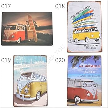 Amazon.co.jp: ブリキ看板ワーゲンバス VW レトロ van-1-016