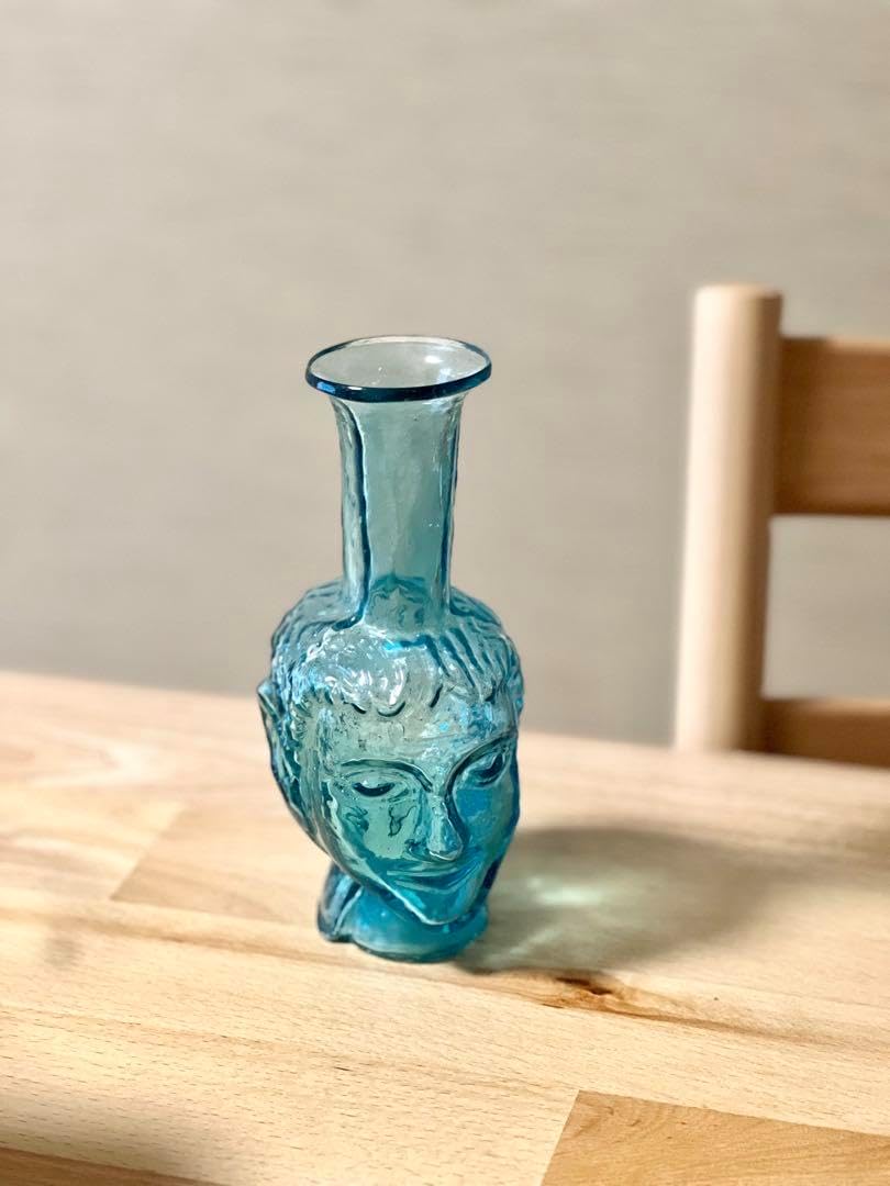 大正ロマン ガラス花瓶 フリルバラ 手作り吹ガラス 大正ロマン ガラス