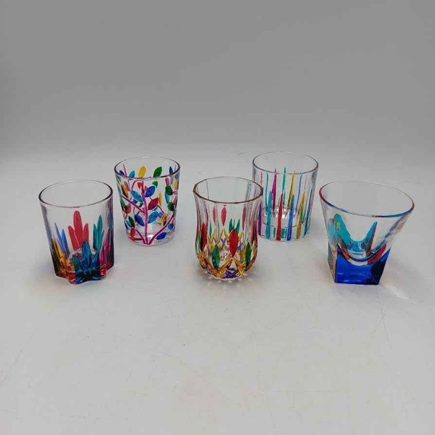 Amazon | CC ZECCHIN イタリア製 ベネチアングラス ショットグラス 5点