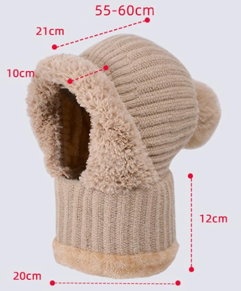 Amazon.com: Womens Knit Beanie Hat Fleece Lined Winter Scarf Mask