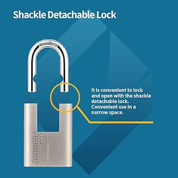 Zarker J45S keyed Padlock, Heavy Duty Stainless Steel Shackle Lock