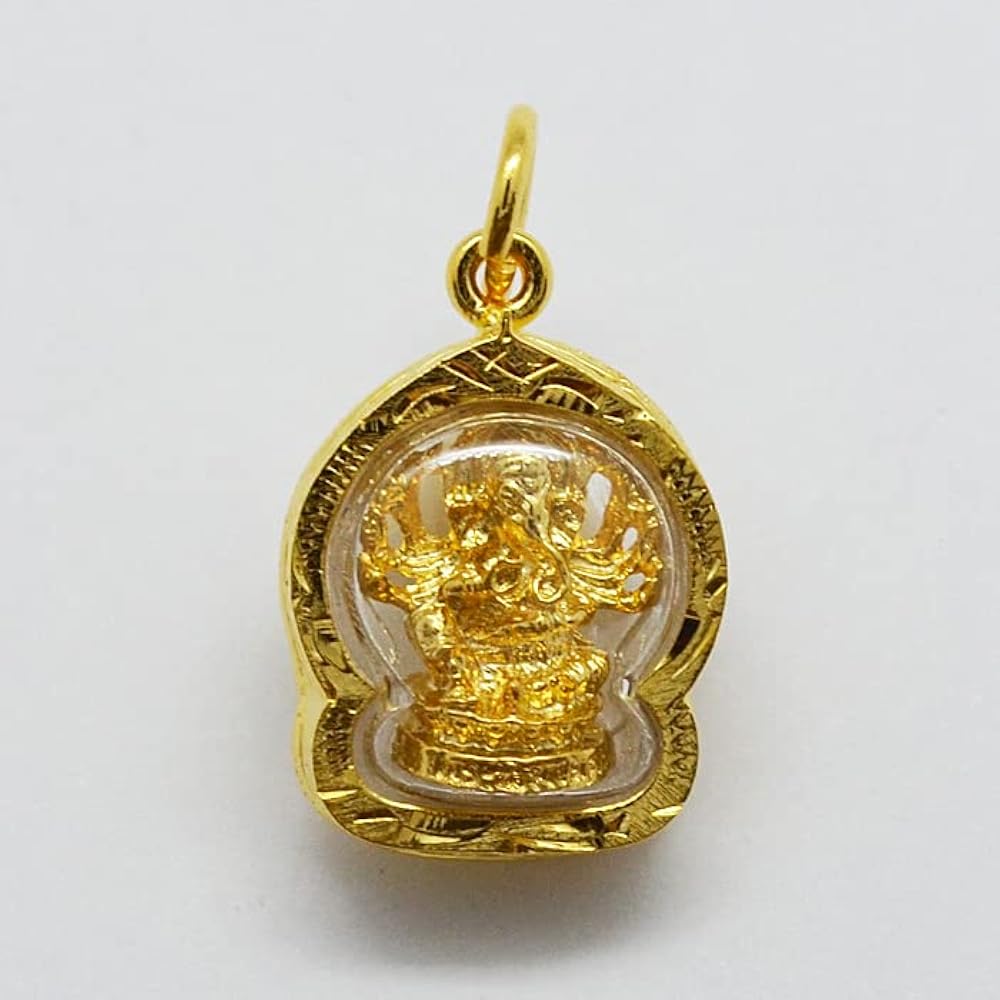 Amazon | プラクルアン ガネーシャ ミニ 金 ゴールド チャーム お守り