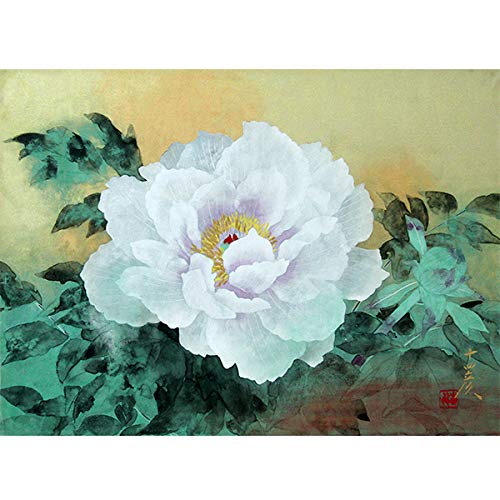 目下静涯 富貴州 牡丹 絵画 額 美術 肉質 直筆 目下静涯 富貴州