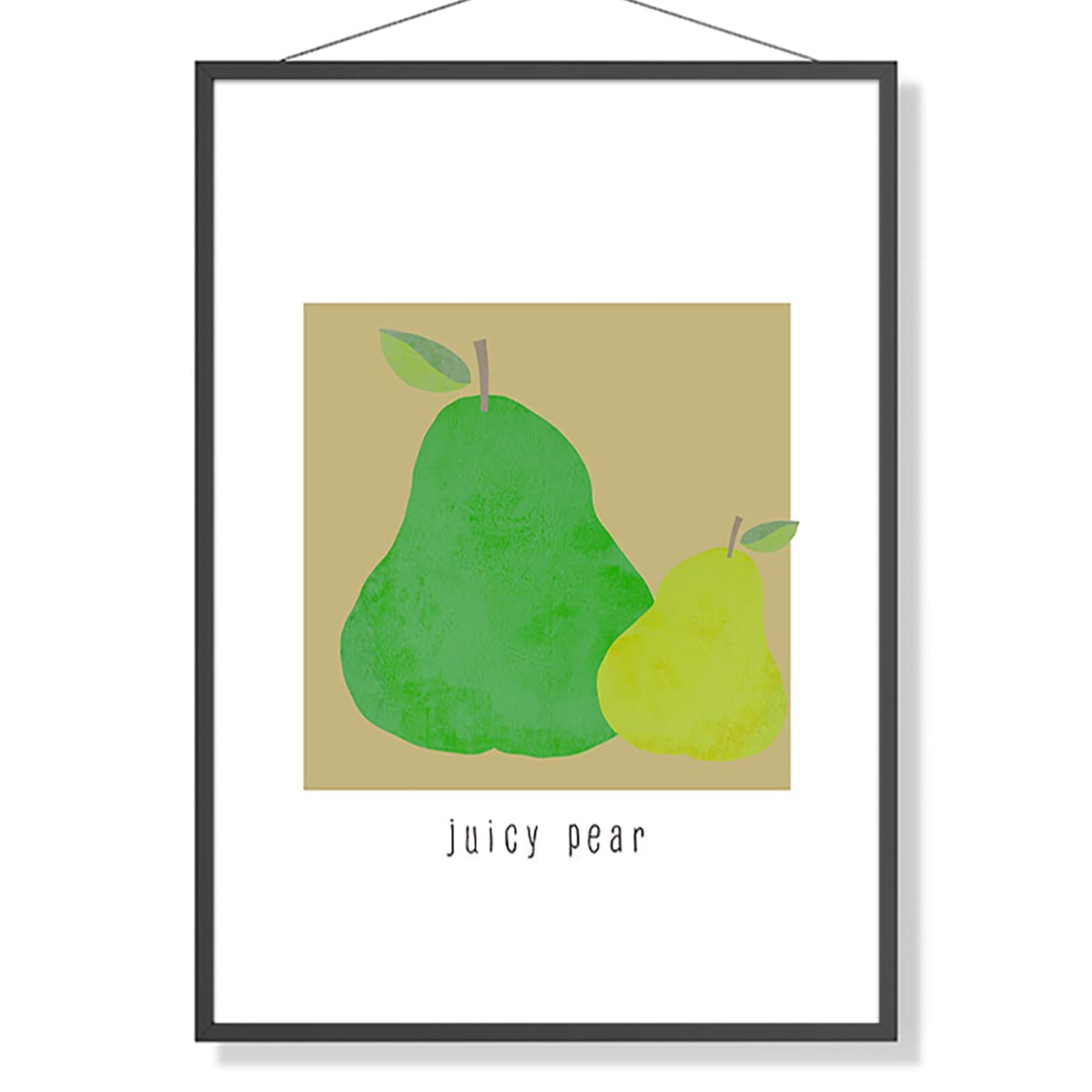 絵画 油絵 原画 一点物 北欧 フルーツ 洋梨 イエロー グリーン SM 絵画