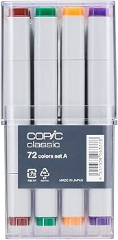Amazon.com: Copic Classic, Alcohol markers, 72 Color Set A (New Ver.)