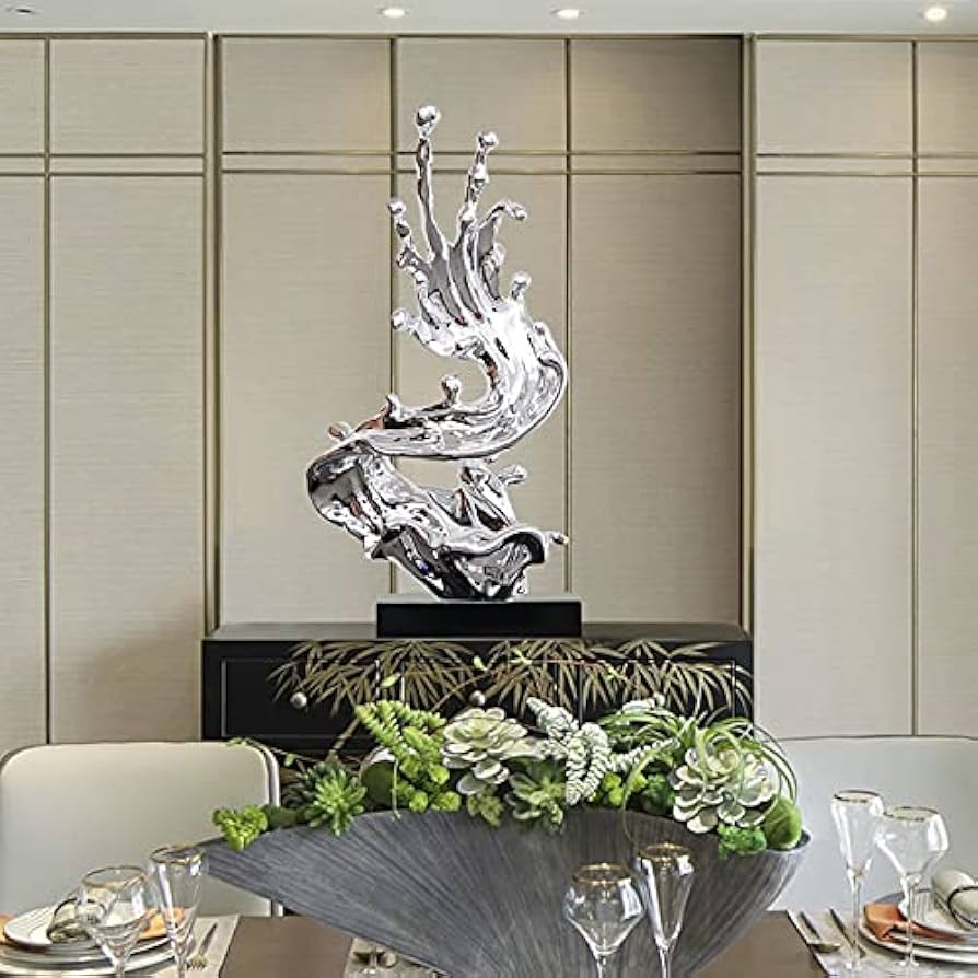Amazon｜MJWDP 71cmのHightの抽象的なめっき樹脂ゴールドシルバーの