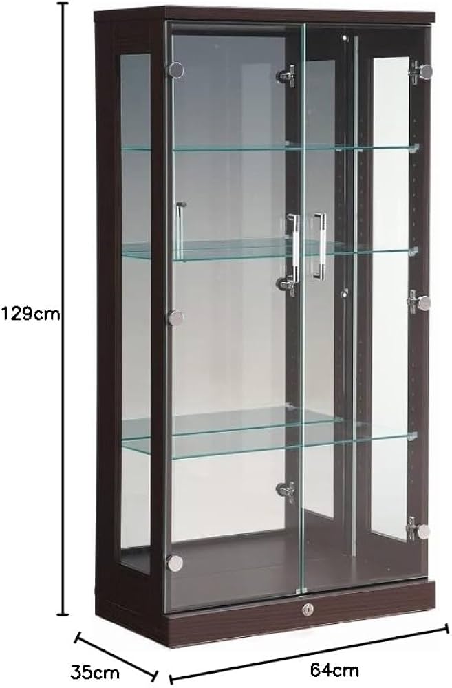 Amazon.co.jp: 鍵付き コレクションケース 低め 背面ミラー フィギュア