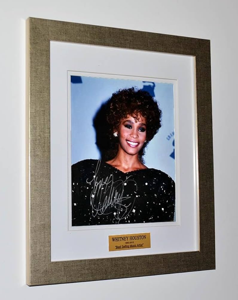 WHITNEY HOUSTON Signed Original RARE Autograph, Frame, Plaque, COA