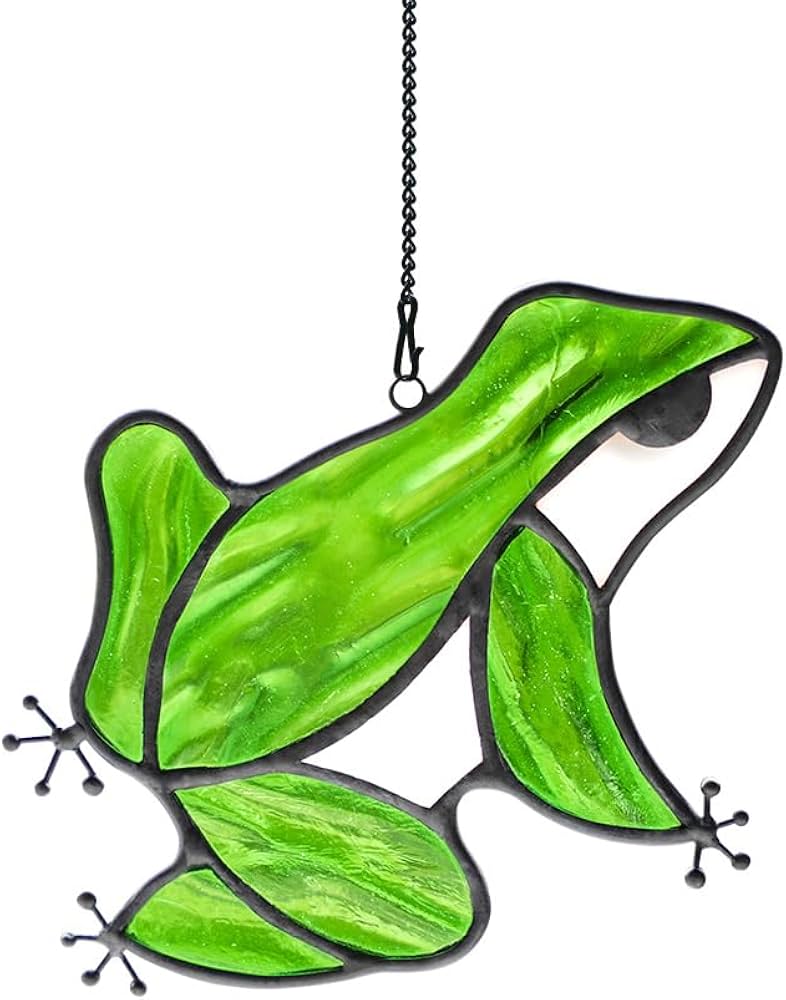 Amazon.co.jp: EPOGIFTS カエルの装飾 ステンドグラスの窓掛け、窓の