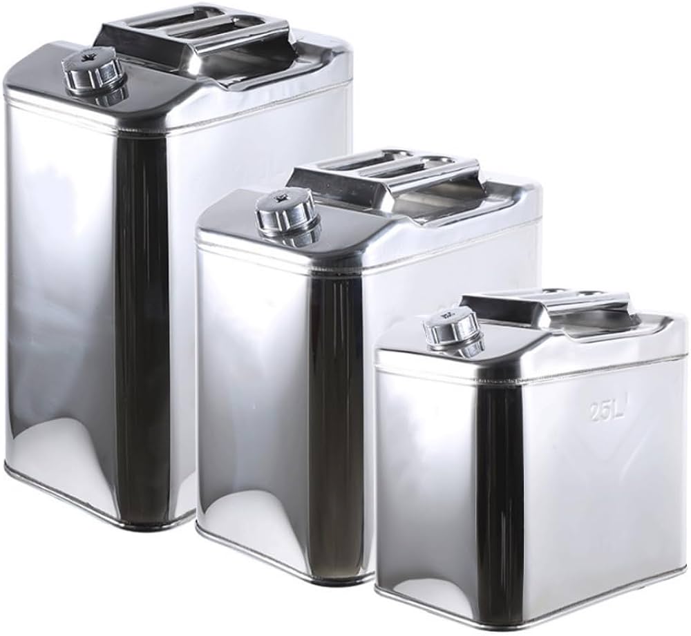 Amazon.co.jp: Sariny 304ステンレス鋼ガソリン缶 灯油タンク5L/10L