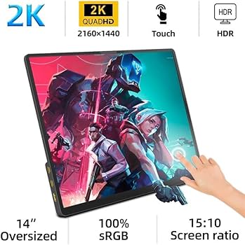 Amazon | 14インチ 2K ポータブルモニター 2160*1440 15:10 ノート