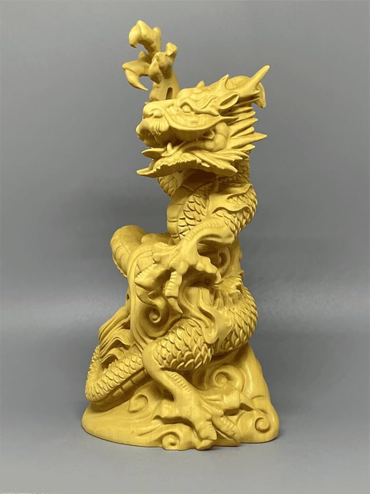 一点もの開運 龍神 龍 木彫り 双龍 置き物昇り龍インテリア工芸品