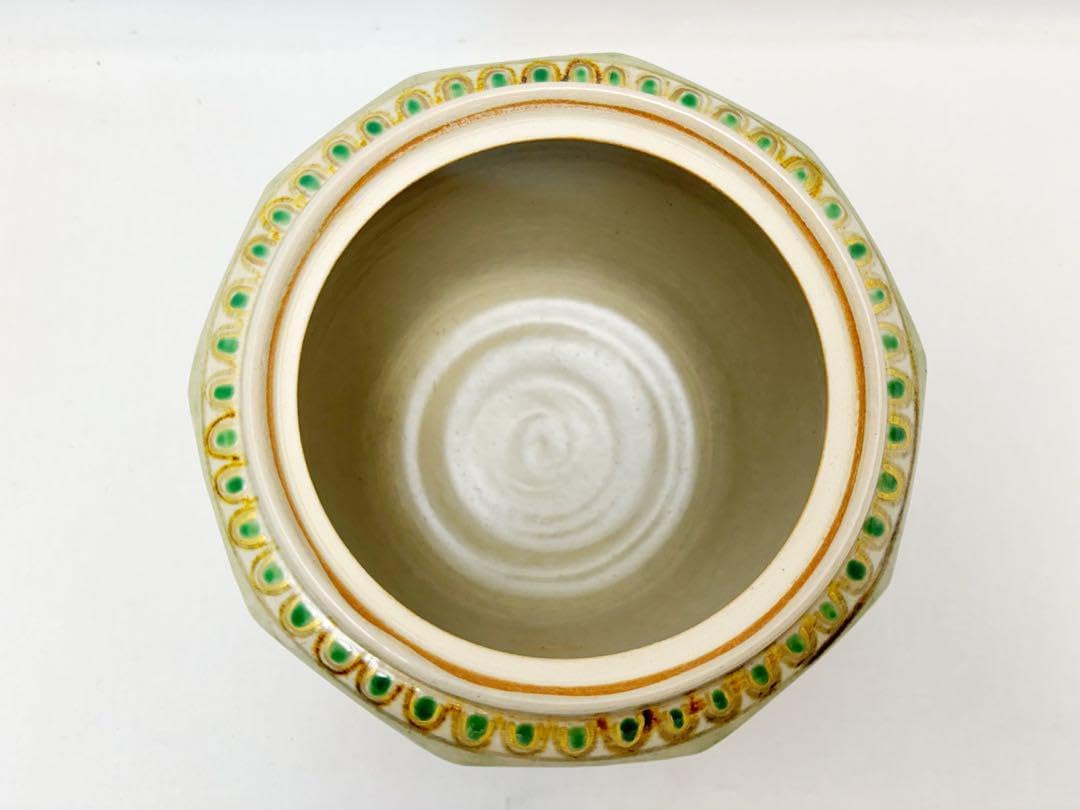 茶道具 国領 東斎造 寿人 瑞穗窯 唐草丸紋 水指 共箱 - WILDCARD.PLUS